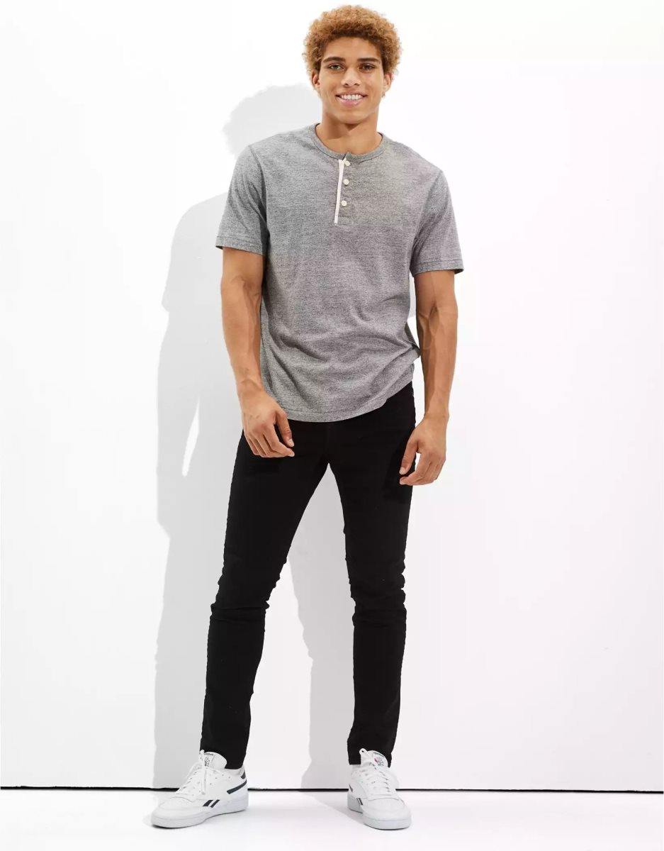 Jean American Eagle AE AirFlexAthletic Mince Noir Homme | TXF-03237647